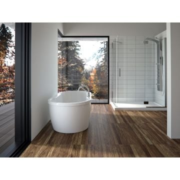 Baignoire autoportante Berlin F2 3260 AFR blanche en acrylique avec drain central et système Air