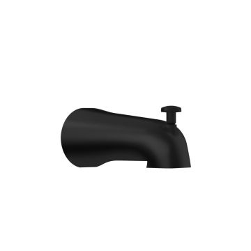 Bec de bain mural carré de type «Slip fit» avec déviateur Sobrio 1/2 po Noir mat