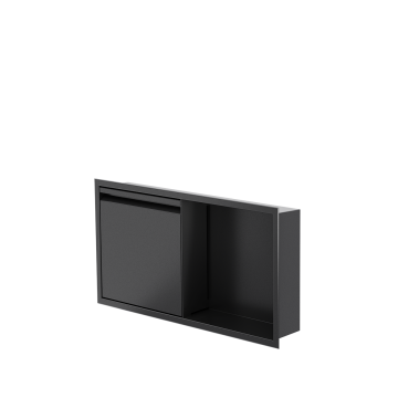Niche de douche avec porte 12 po x 24 po noir mat