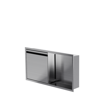 Niche de douche avec porte 12 po x 24 po acier inoxydable