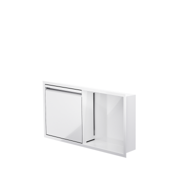Niche de douche avec porte 12 po x 24 po blanc lustré