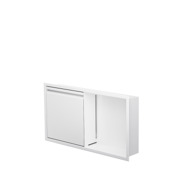 Niche de douche avec porte 12 po x 24 po blanc mat