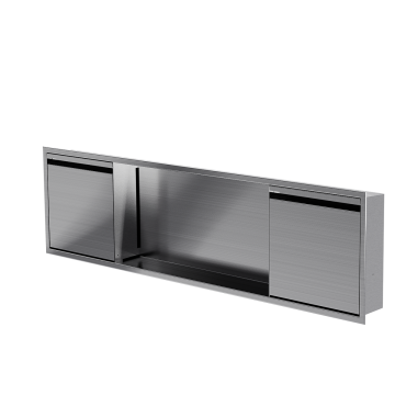 Niche de douche avec porte 12 po x 48 po acier inoxydable