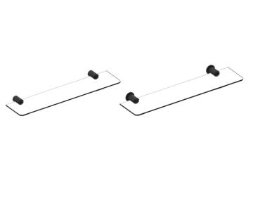 tablette en verre PORTO 137671 noir mat