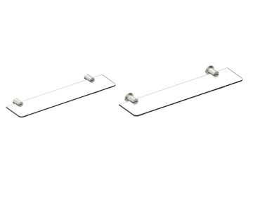 tablette en verre PORTO 137671 nickel brossé