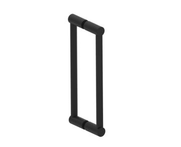 12 po poignée double pour porte de douche en verre PORTO 1377812 noir mat
