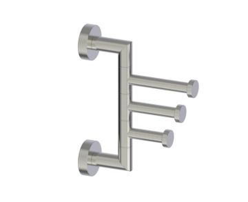 crochet à peignoir triple pivotant OSLO 144133 nickel brossé