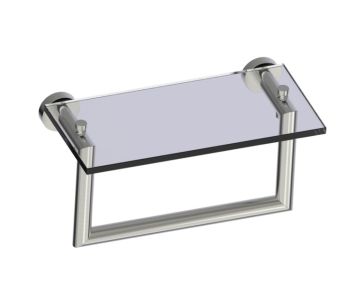 10 po tablette en verre avec barre à serviette OSLO 144676 nickel brossé
