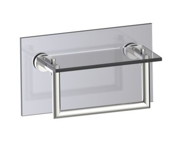 10 po tablette en verre avec barre à serviette traversant pour verre OSLO 144676TG nickel brossé