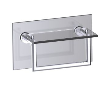 10 po tablette en verre avec barre à serviette traversant pour verre OSLO 144676TG chrome poli