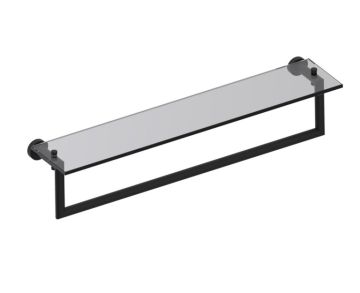 24 po tablette en verre avec barre à serviette OSLO 144678 noir mat