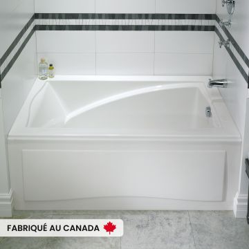 Delight 6032 BJI Baignoire blanche alcôve en acrylique avec drain à gauche et système Activ-air