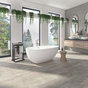 Baignoire autoportante Braga 5929 AFR blanc mat en résine avec drain central