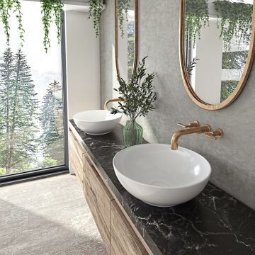 Alta lavabo rond blanc en céramique