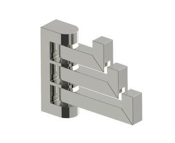 Triple Prong crochet à peignoir LONDON 248133 nickel poli