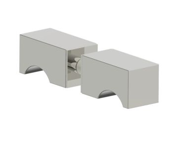 double poignée de porte de douche LONDON 2487502 nickel poli