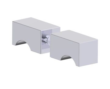 double poignée de porte de douche LONDON 2487502 chrome poli