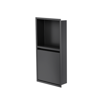 Niche de douche avec porte 24 po x 12 po noir mat