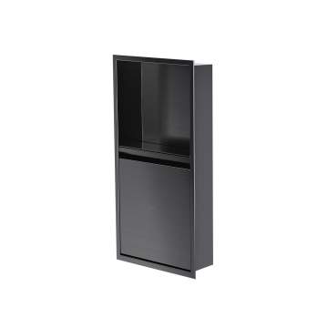 Niche de douche avec porte 24 po x 12 po PVD noir
