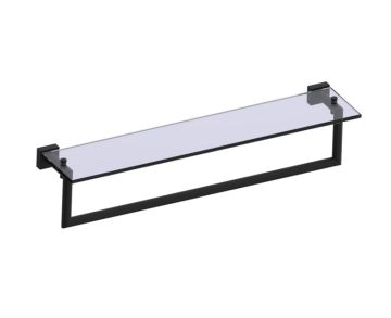 24 po tablette en verre avec barre à serviette MADRID 262678 noir mat