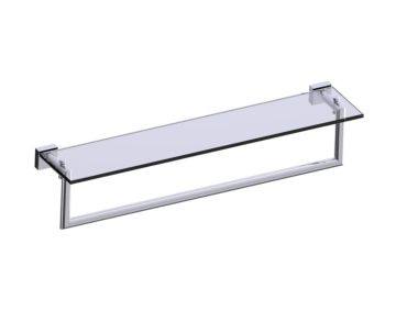 24 po tablette en verre avec barre à serviette MADRID 262678 chrome poli