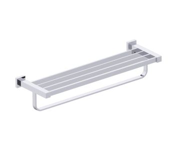 tablette porte-serviettes avec barre à serviette LISBON 277442 chrome poli