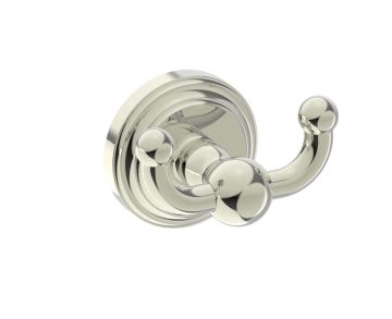 crochet à peignoir double FLORENCE 322132 nickel poli