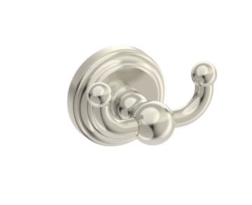crochet à peignoir double dos plein FLORENCE 322132SB nickel brossé