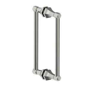 poignée double pour porte de douche 12 po PISA 3427812 nickel brossé