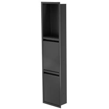 Niche de douche avec porte 36 po x 8 po noir mat