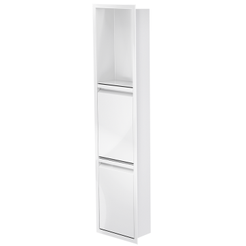 Niche de douche avec porte 36 po x 8 po blanc lustré