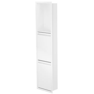Niche de douche avec porte 36 po x 8 po blanc mat
