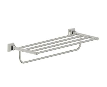 tablette porte-serviettes avec barre à serviette 21 po GLASGOW 390442 nickel poli