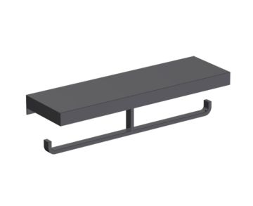 double porte-papier hygiénique avec tablette HOTEL 711155 noir mat
