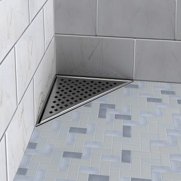 Grille triangulaire en inox 6 po x 6 po motif carré Drain triangulaire inox