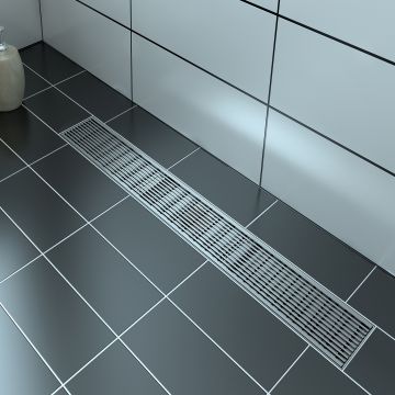 Grille linéaire en inox 24 po motif linéaire Drain linéaire inox