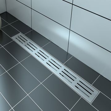 Grille linéaire en inox 48 po motif rectangulaire Drain linéaire inox
