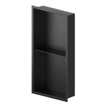 Niche murale de douche Acia 24 po x 12 po noir mat