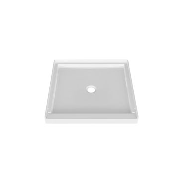 Base de douche Sans cache drain 32 x 32 po blanc lustré en alcôve en blanc lustré