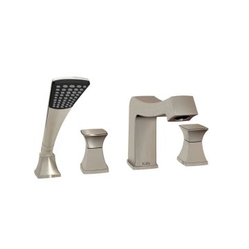 ™ Robinet 4 morceaux pour baignoire avec douchette et manettes Square Umani 60 po