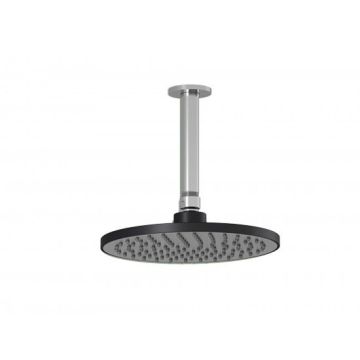 Kontour Tête de pluie ronde 7 7/8 po Noir et chrome