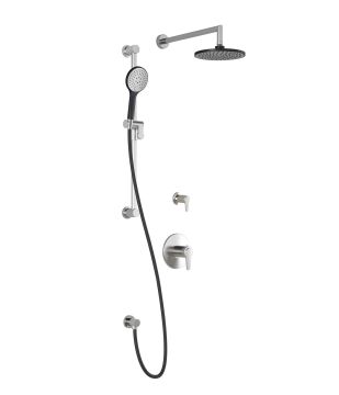 T2 Ensemble de douche Kontour 60 po Noir et chrome