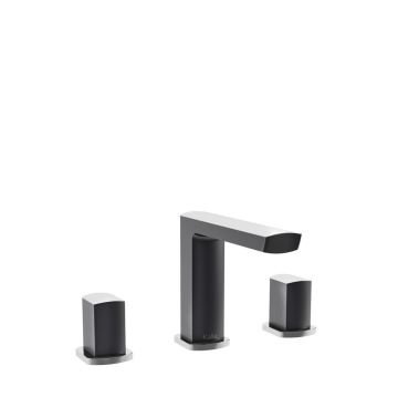 Robinet de lavabo 3 trous (sans drain) Grafik Noir et chrome