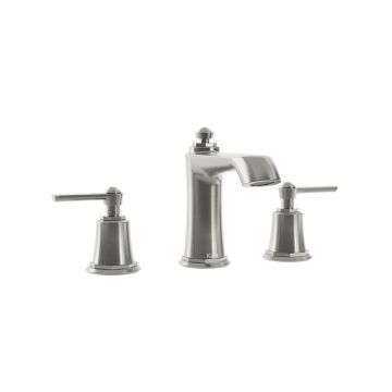 Robinet de lavabo 3 trous avec drain Rustik Nickel pur PVS