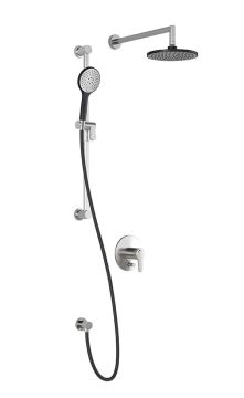 Pb4 Ensemble de douche (valves non-incluses) Kontour 60 po Noir et chrome