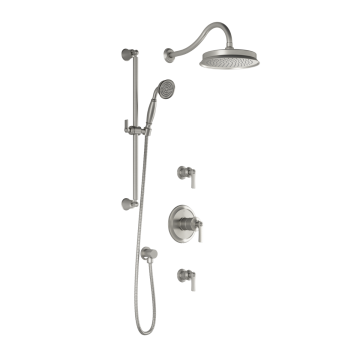 T2 Ensemble de douche (valves non-incluses) Rustik 60 po Nickel pur PVS