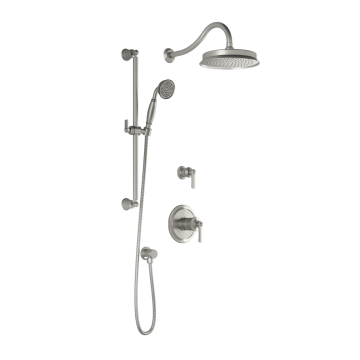 Td2 Ensemble de douche (valves non-incluses) Rustik 60 po Nickel pur PVS