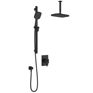 Plus - SquareOne TCD1 Ensemble de douche - Bras vertical - Noir mat