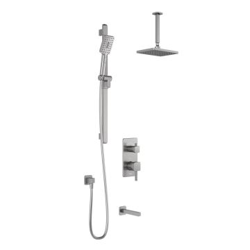 TD3 Ensemble de douche SquareOne (valves non-incluses) 60 po Nickel pur PVS