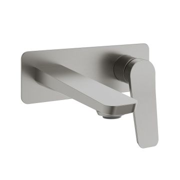 Robinet de lavabo mural sans drain Moroka Nickel pur PVS